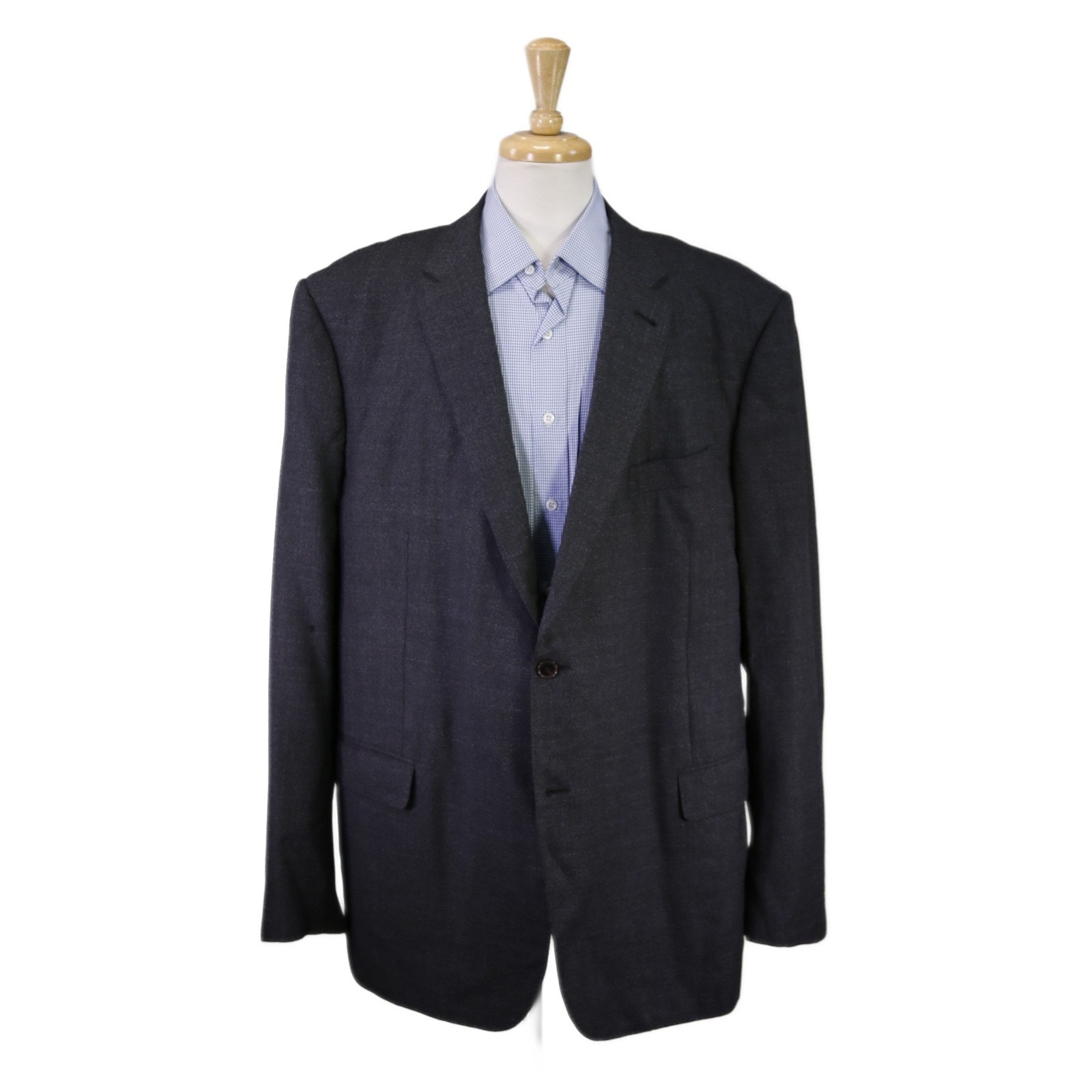 Custom Made Gray Knit Woven Wool 2-Btn Sportcoat Blazer 52l